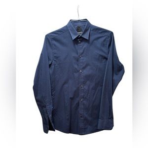 H&M - Small Slim Fit - Navy Blue Polkadot